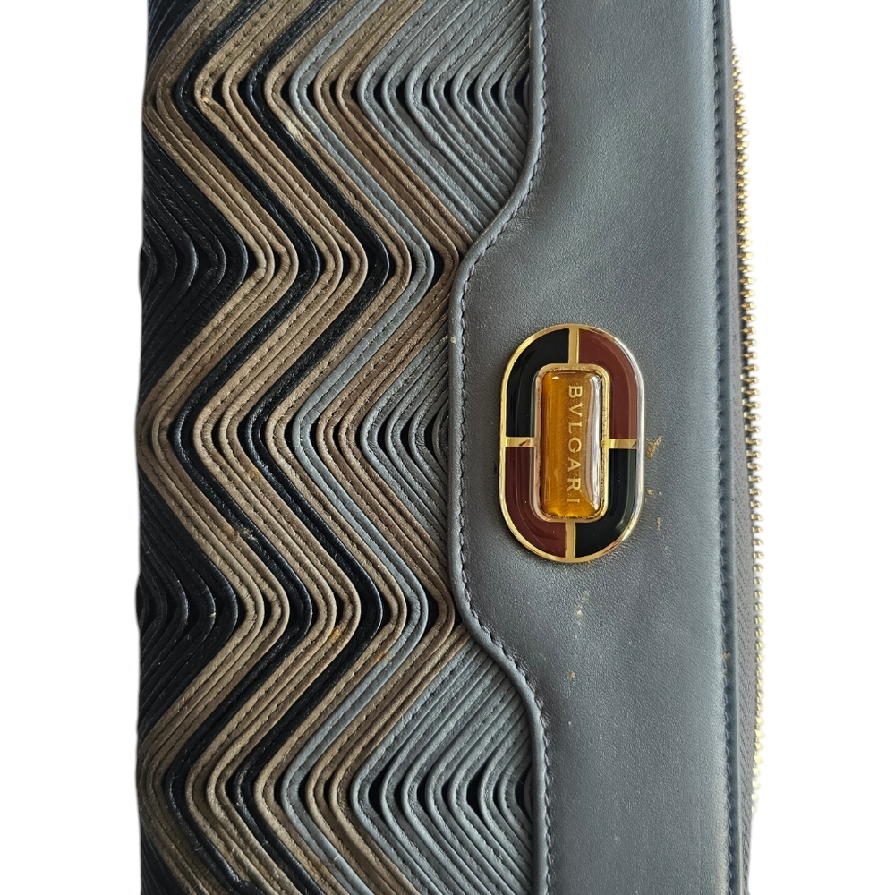 Grey, Black & Brown Texture Zip Wallet